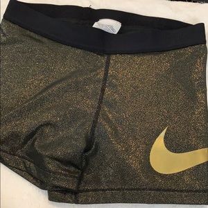 ✨ Gold Glitter Nike Pros ✨